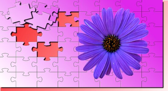 Wallpaper puzzle flower violet