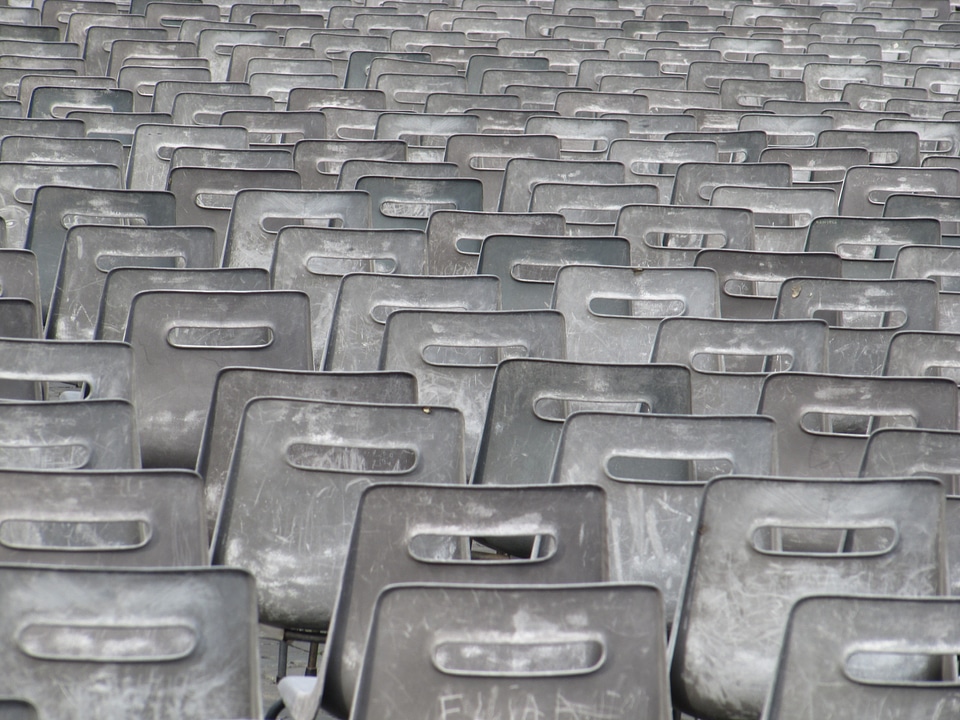 Seating rows of chairs grey