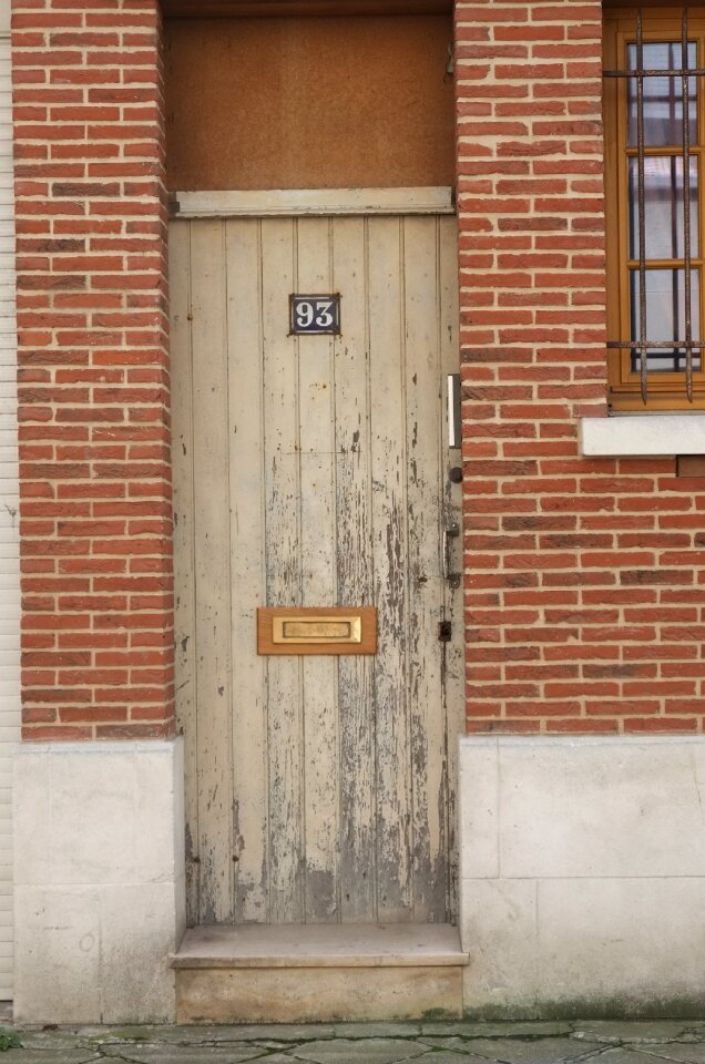 Brick wood front door