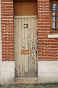 Brick wood front door