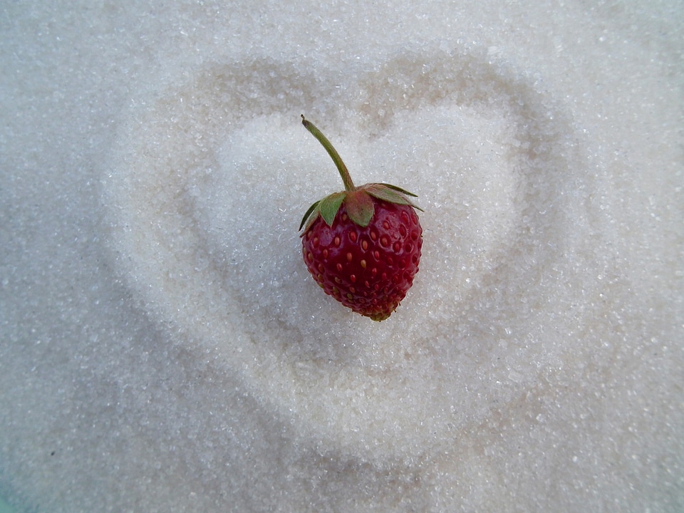 Heart red wild strawberry