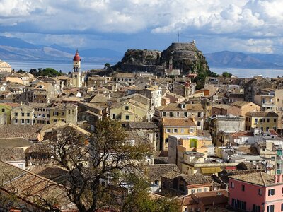 Corfu city panorama photo