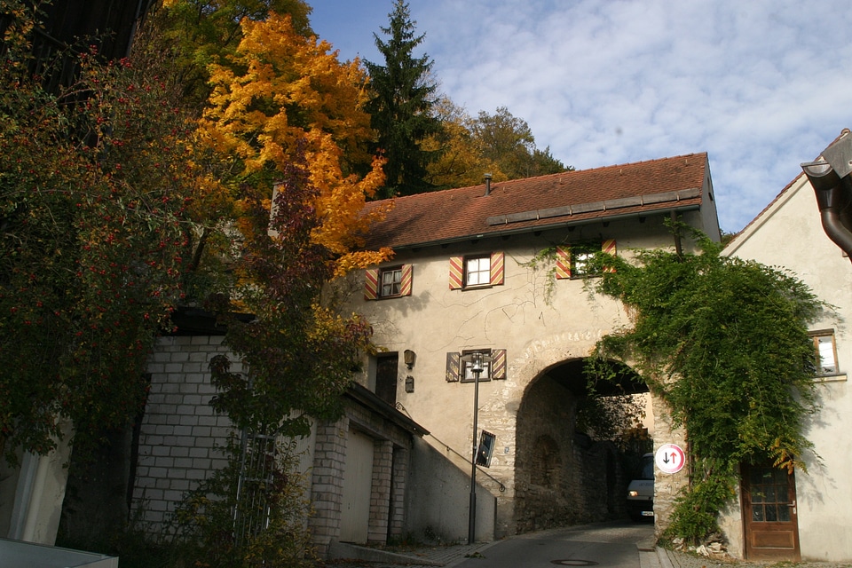 Historic castle gate castle gate autumn mood