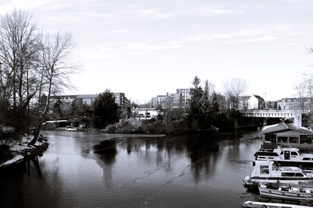Black and white photography brown bridge rothenburgsort