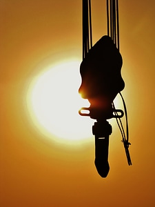 Silhouette sunset construction