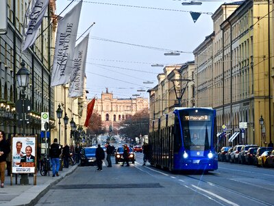 Urban area tram munich photo