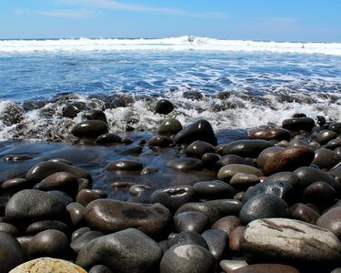 Body of water rock beach photo