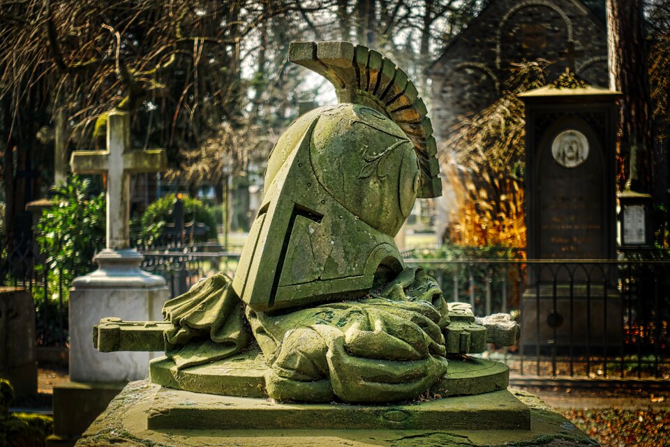 Old cemetery burial ground tombstone