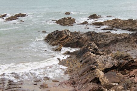 Beach ocean rock photo