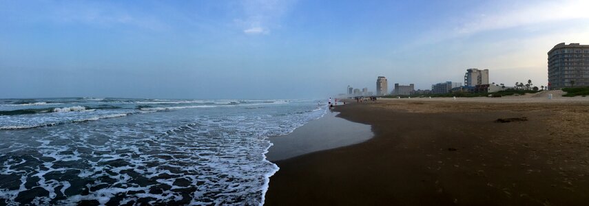 Evening sea panoramic photo