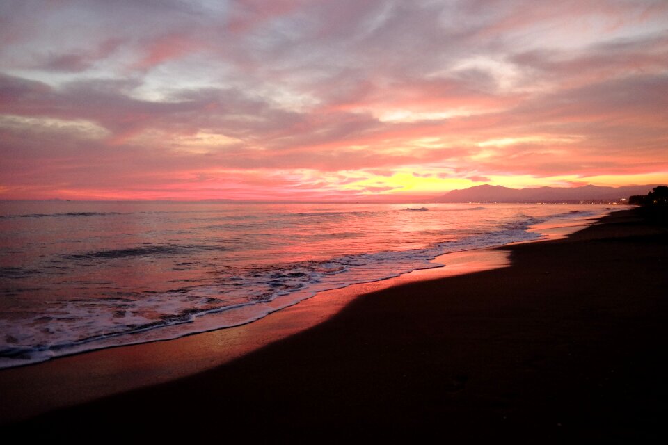Dawn sea beach photo