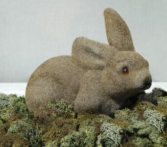 Faux fur sculpture rabbit ears photo