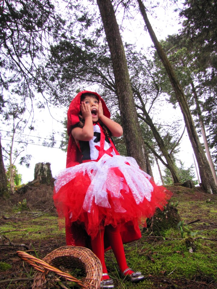 Outdoors girl little red riding hood