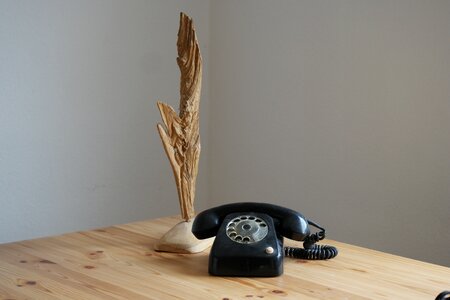 Phone wooden table old