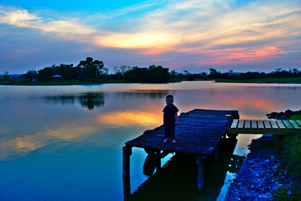 Lake outdoors sky