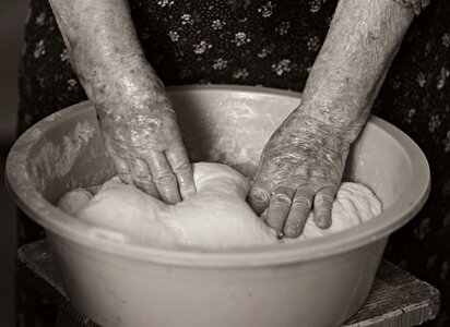 Knead cake preparation photo