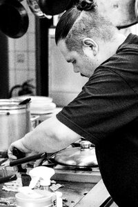 Man cooking portrait