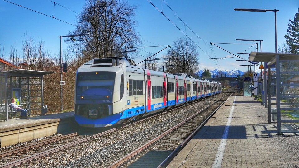 Railway line transport system railway station photo