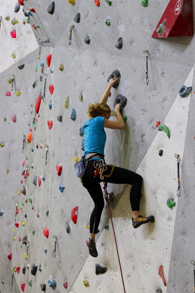 Rock climbing wall performance Free photos