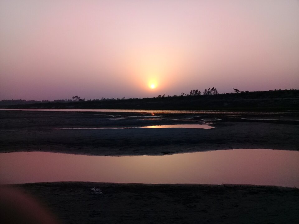 Sun evening landscape