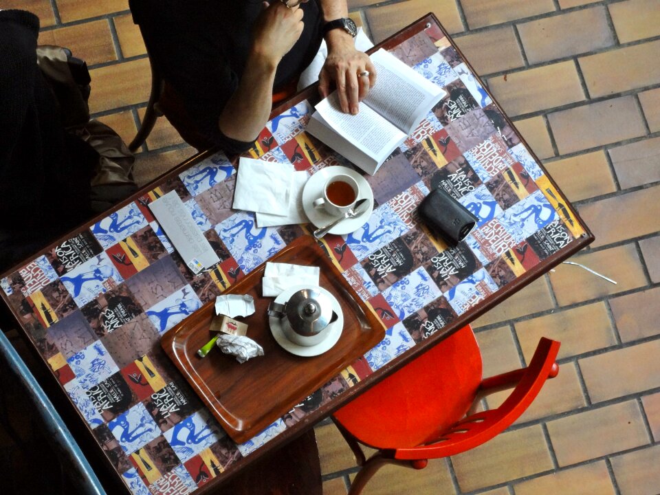 Book reading empty chairs