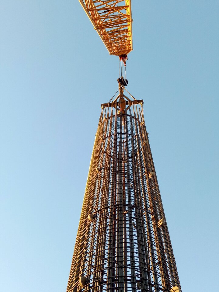 Vertical building construction site