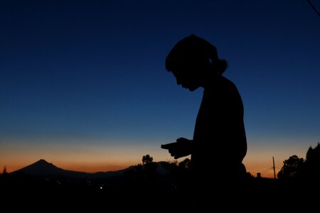 Sunset silhouette male