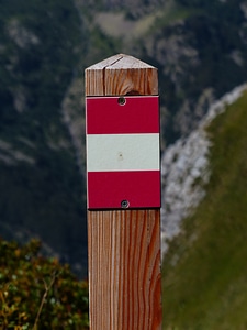 Signpost mark red photo