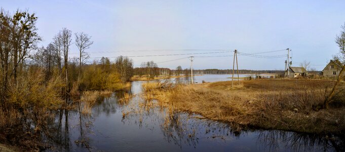 The wave is reflected landscape river photo