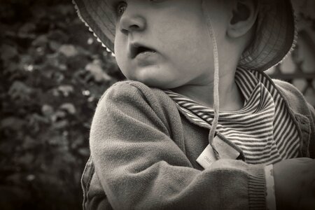 Children black and white outdoor