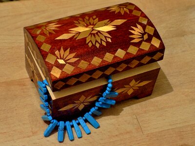 Ornament turquoise wood