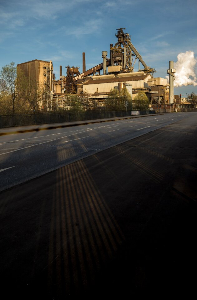 Steel mill road evening