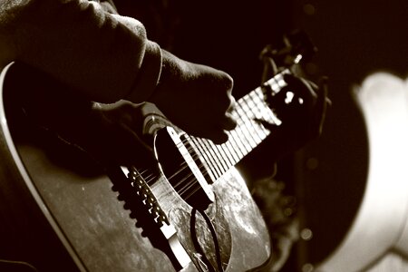 Musician brown guitar