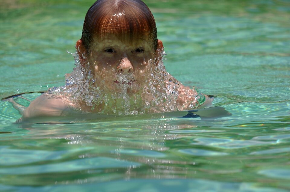 Dug-out pool swimmer summer