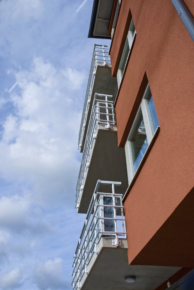 Glass contemporary apartment building