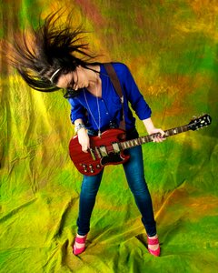 Adult guitarist girl