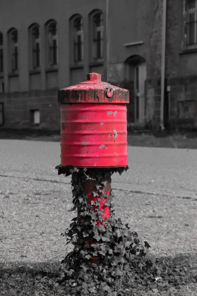 Water tap red hydrant old