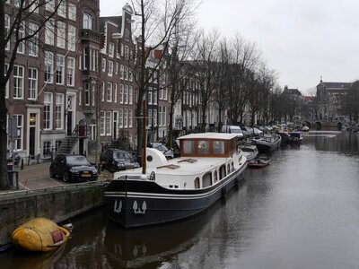 Reflection boat amsterdam photo