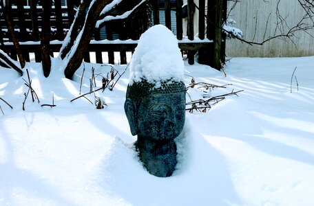 Cold zen statue