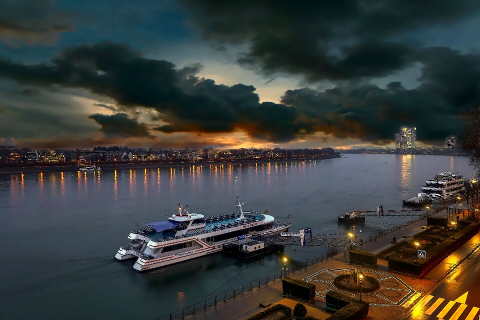 Rhine dusk pier