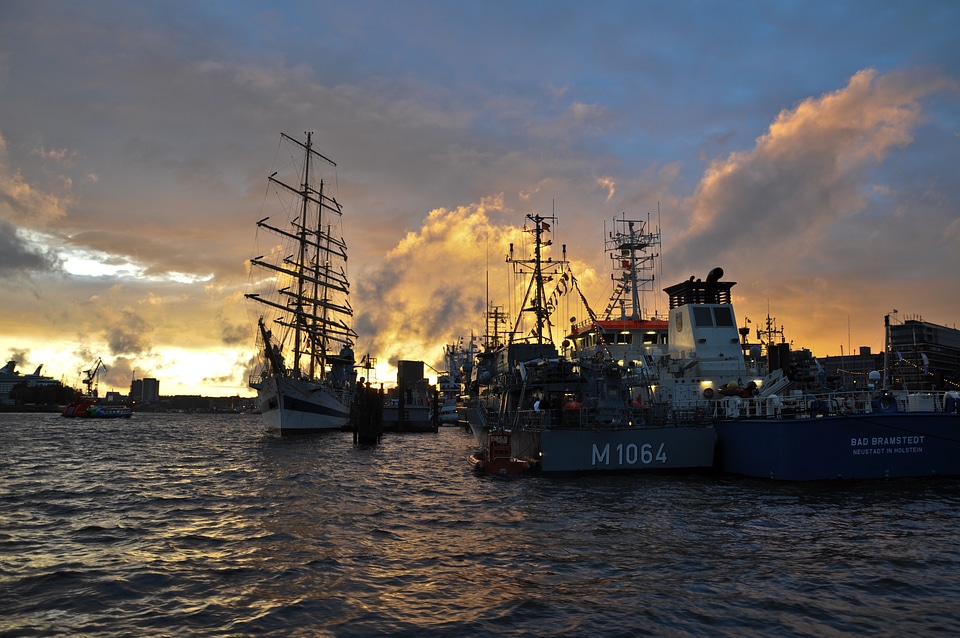 Hamburg port sailing vessel