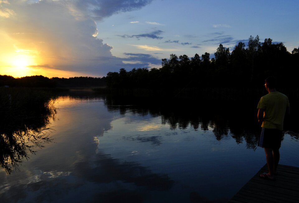 Lake monolithic part of the waters summer