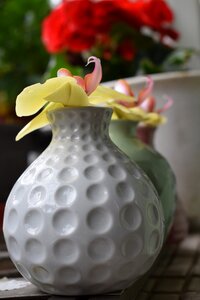 Desktop vase closeup photo