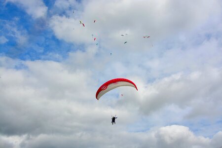 Paragliders sky air cloudy sky photo
