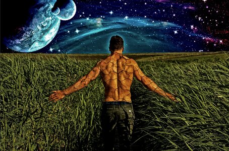 Human grass man
