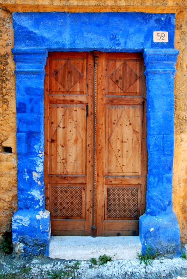Entrance doors wooden brown