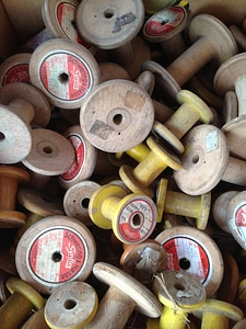 Wooden bobbins wire coils coil