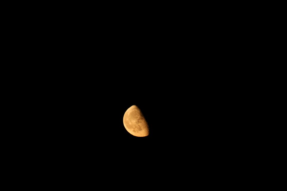 Crescent moon night sky dark