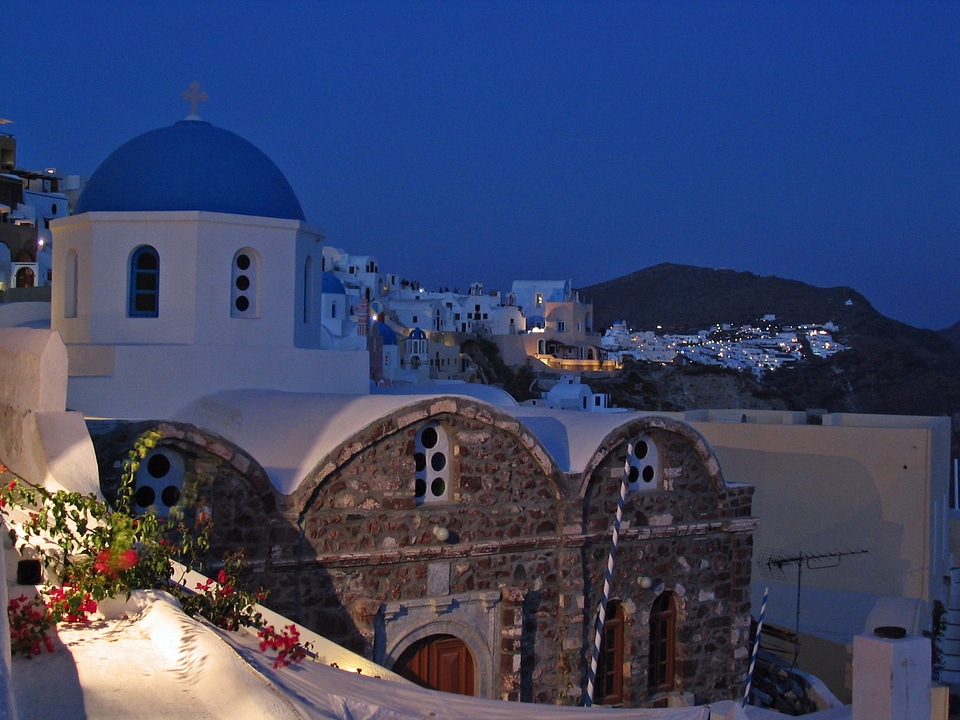 Night church greece