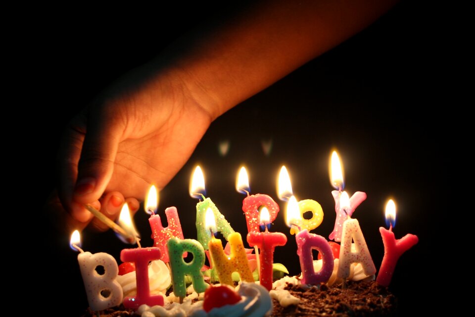 Candlelight celebration happy birthday